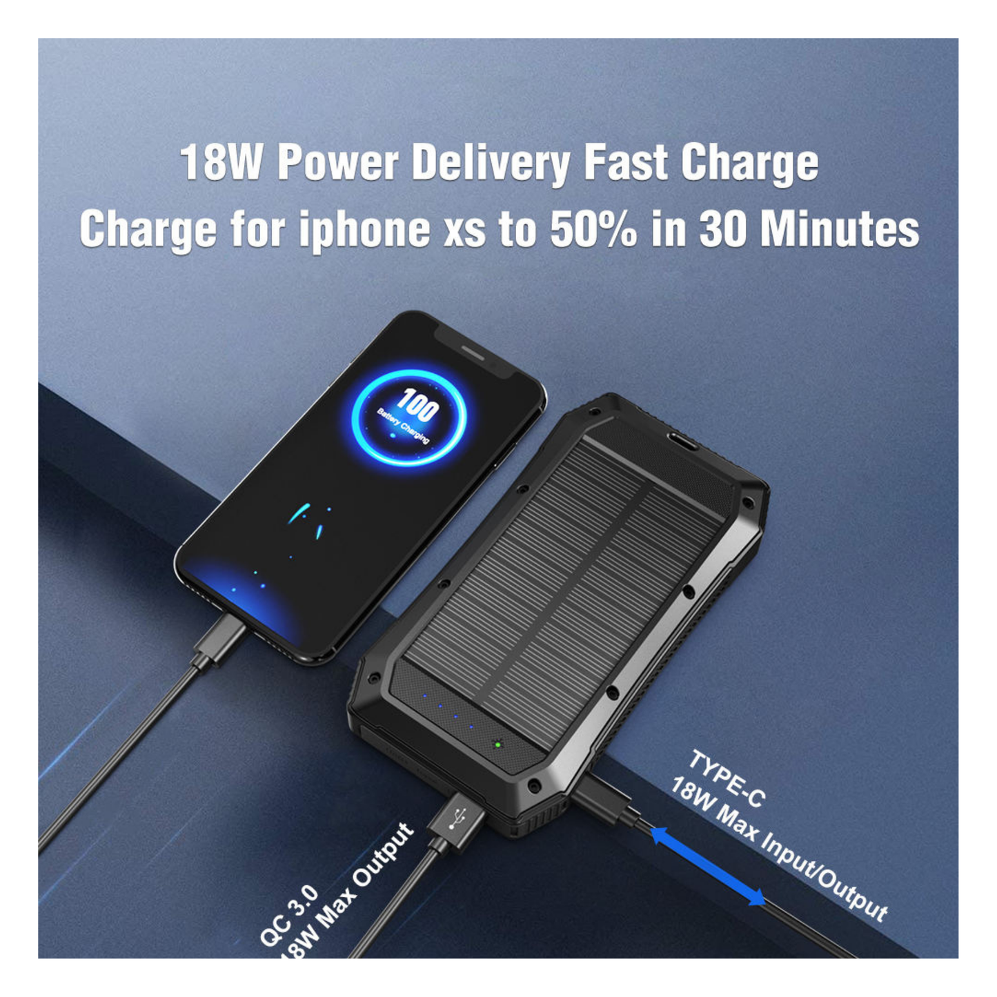 Solar USB Power Bank 20000mAh
