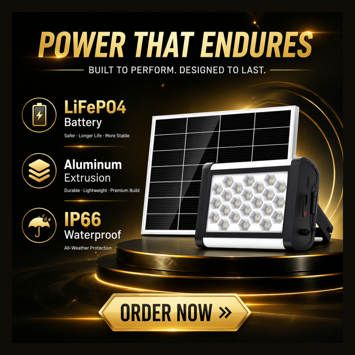 Foco solar de inundación