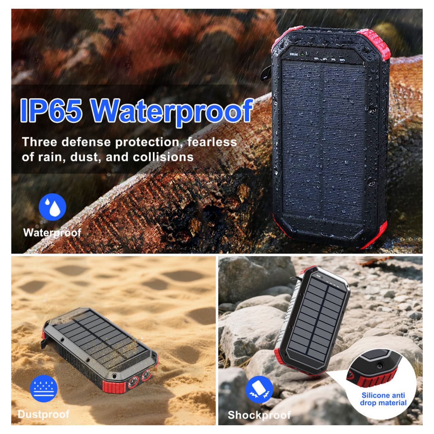 Solar Wireless Power Bank 30000 mAh