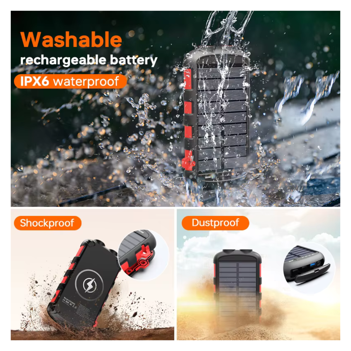 ES965S  Solar USB Power Bank 20000mAh