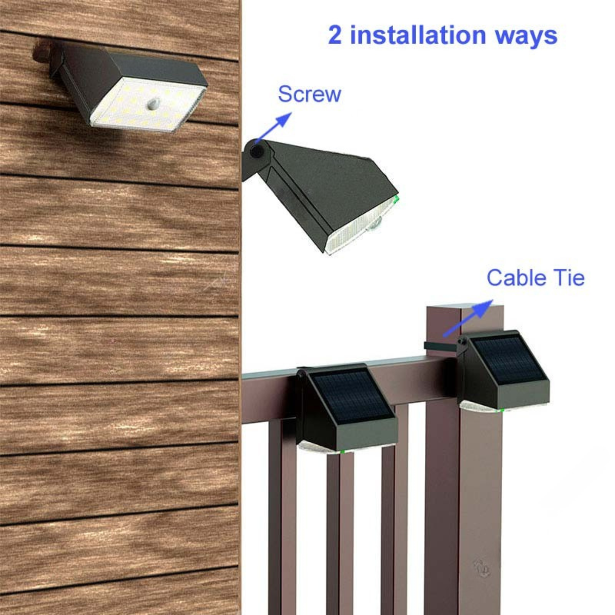 Solar security wall light