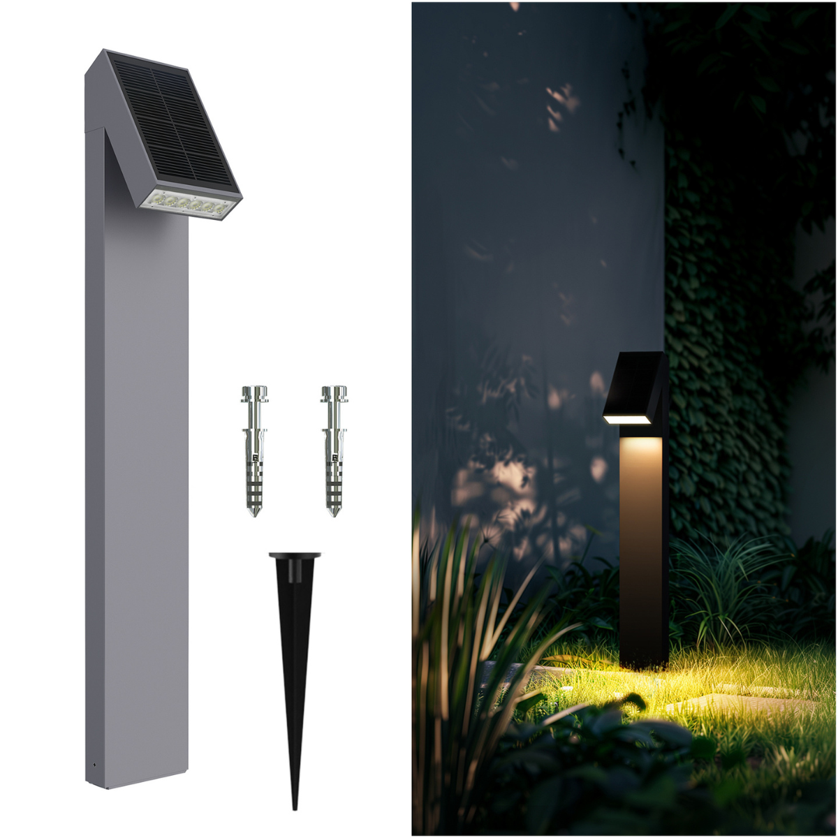 Solar Lawn Bollard Light