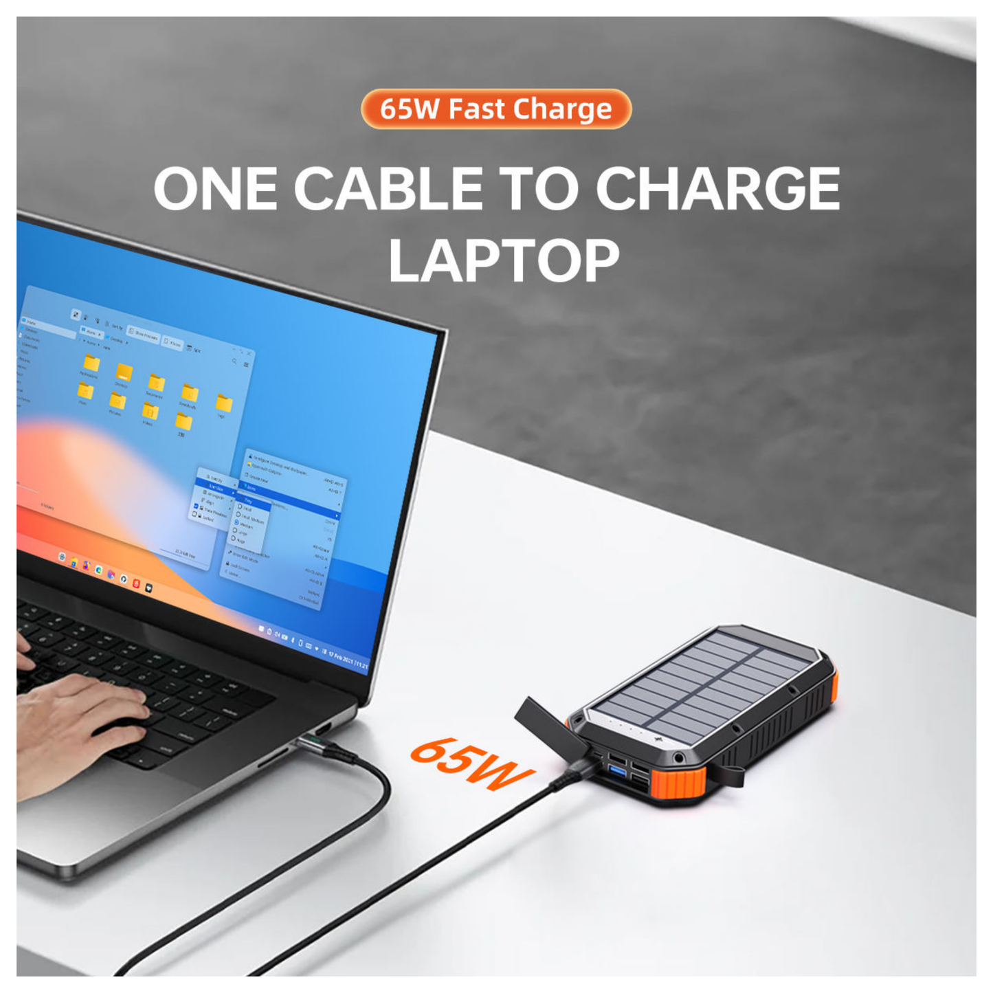 Laptop Solar Power Bank 30000mAh