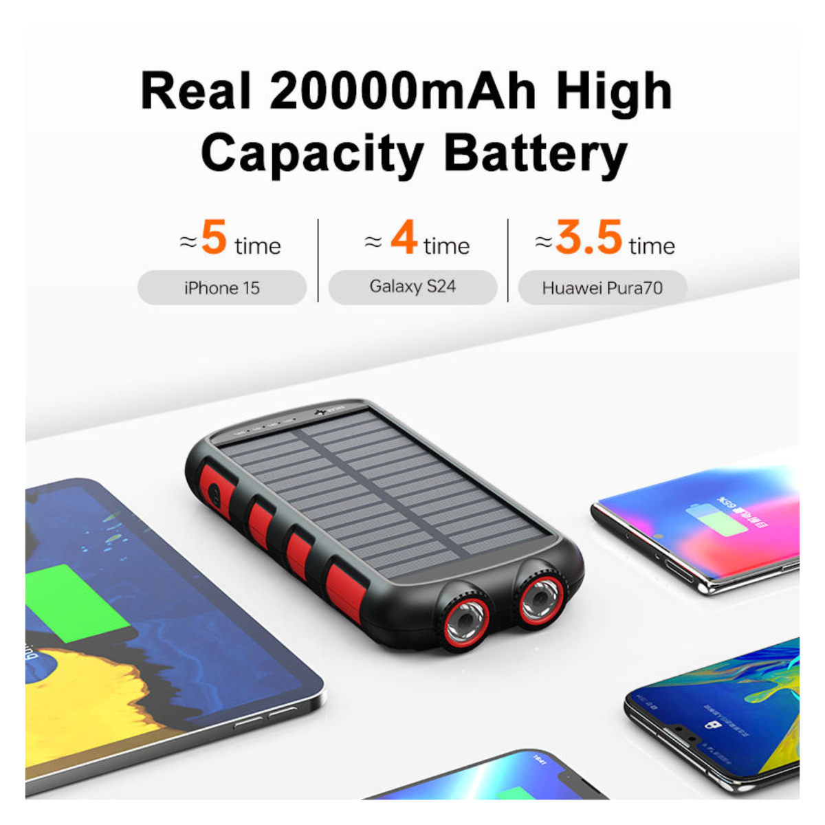 ES965S  Solar USB Power Bank 20000mAh