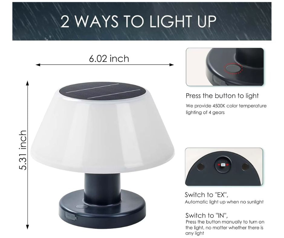 Lampe de table USB solaire