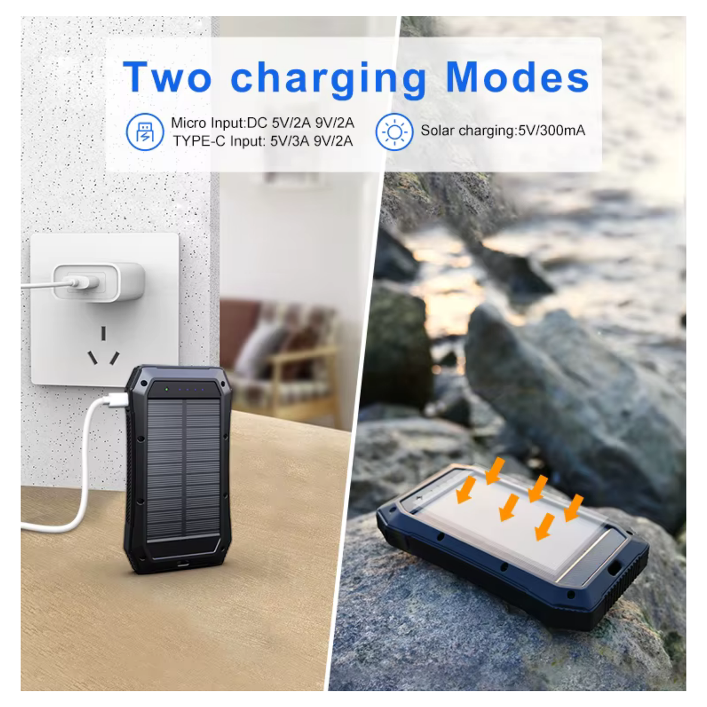 Solar USB Power Bank 20000mAh