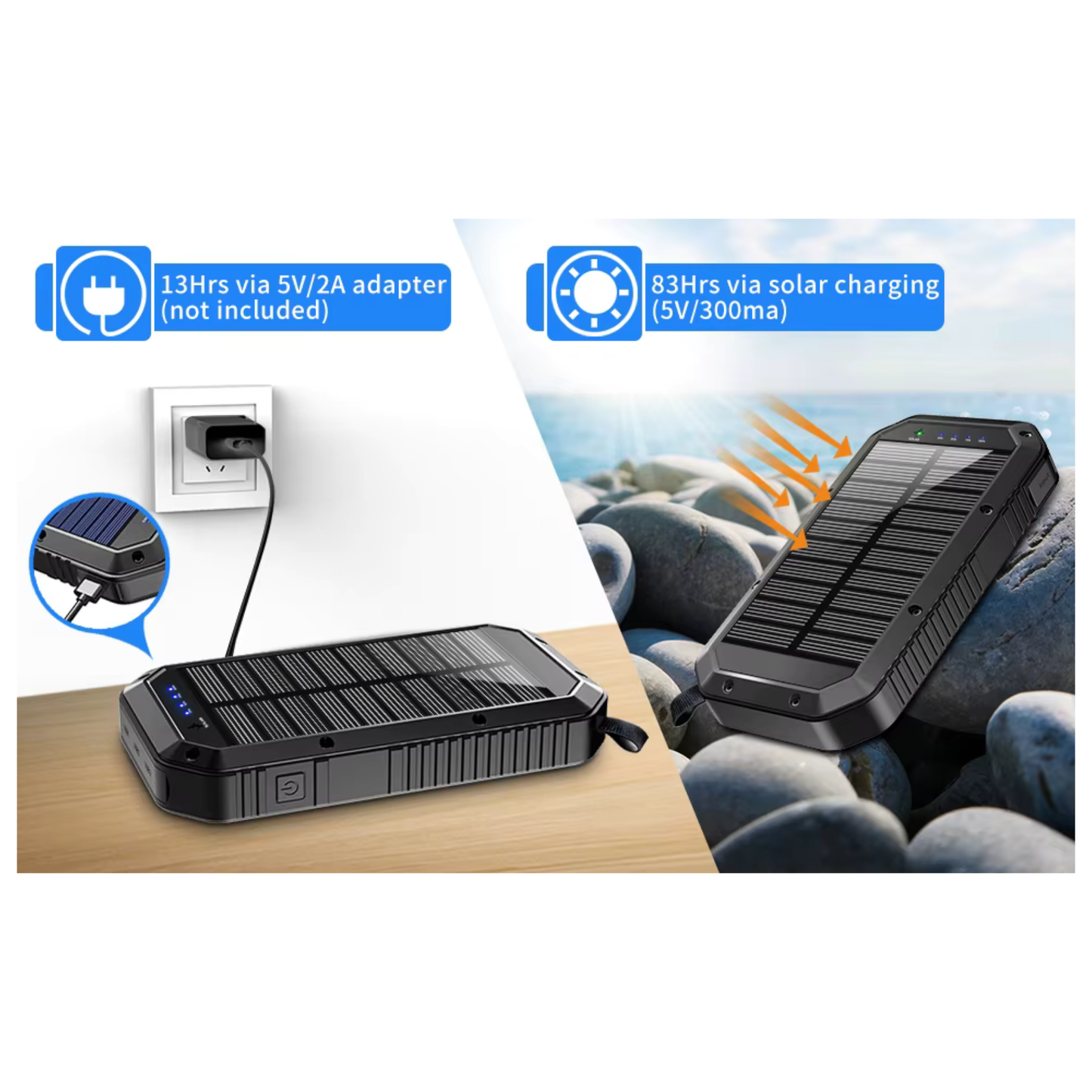 Solar USB Power Bank 20000mAh
