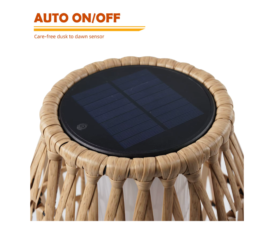 Lanterne Solaire en Rotin Bohème