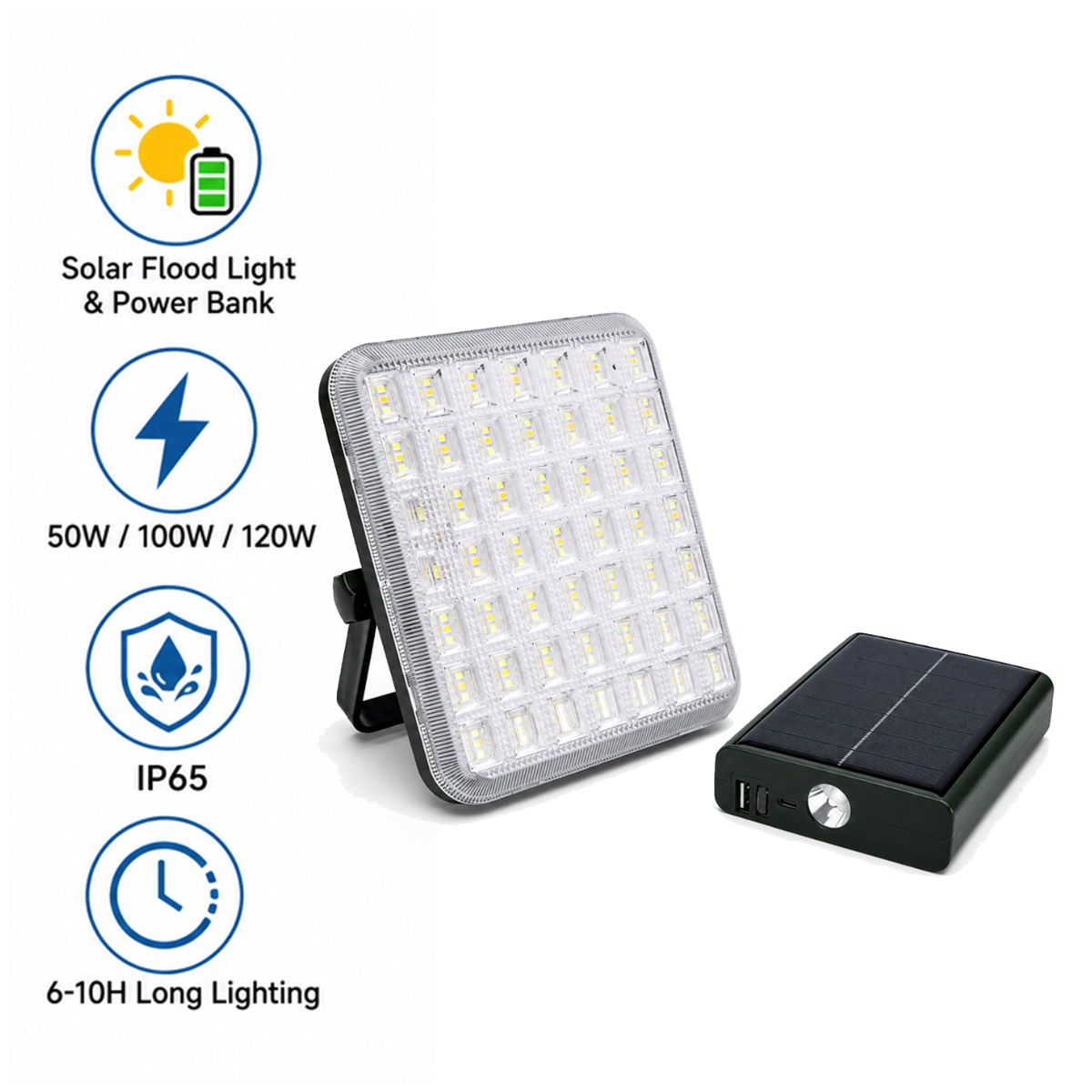 Solar Floodlight With Power Bank