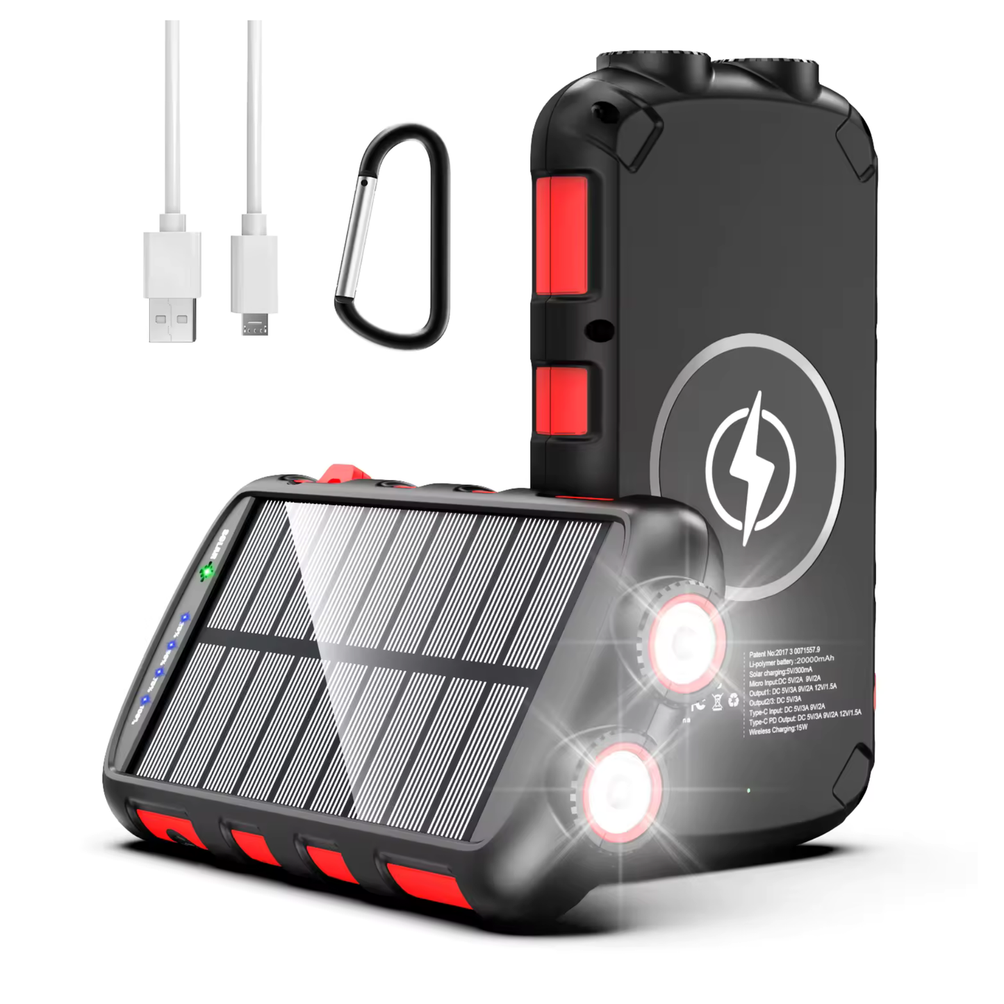 Solar Wireless Power Bank 30000 mAh
