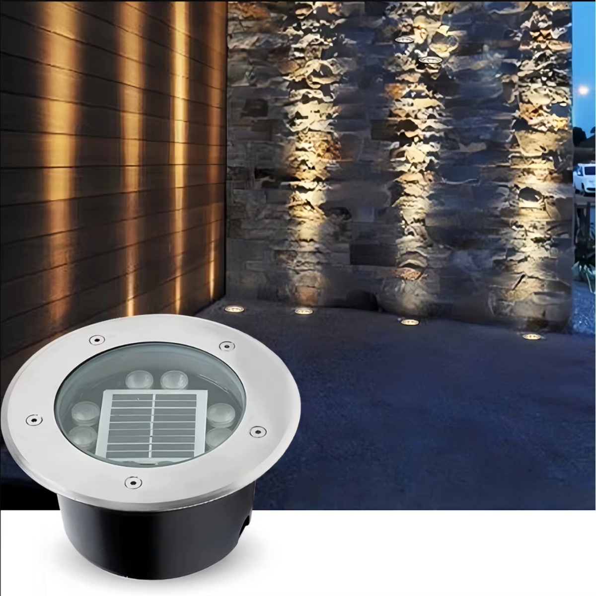 Lampe LED solaire encastrée