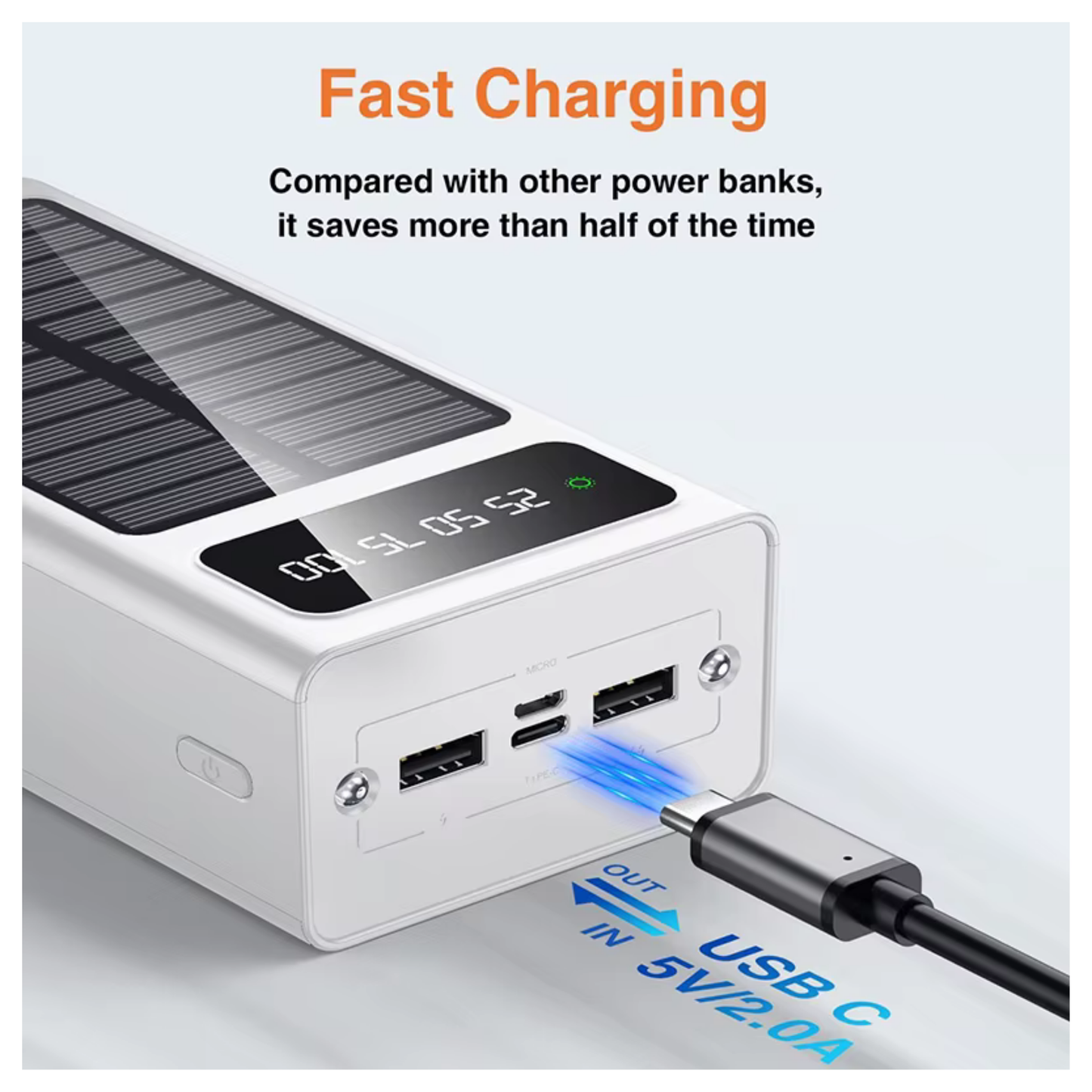 New Solar USB Power Bank 50000mAh