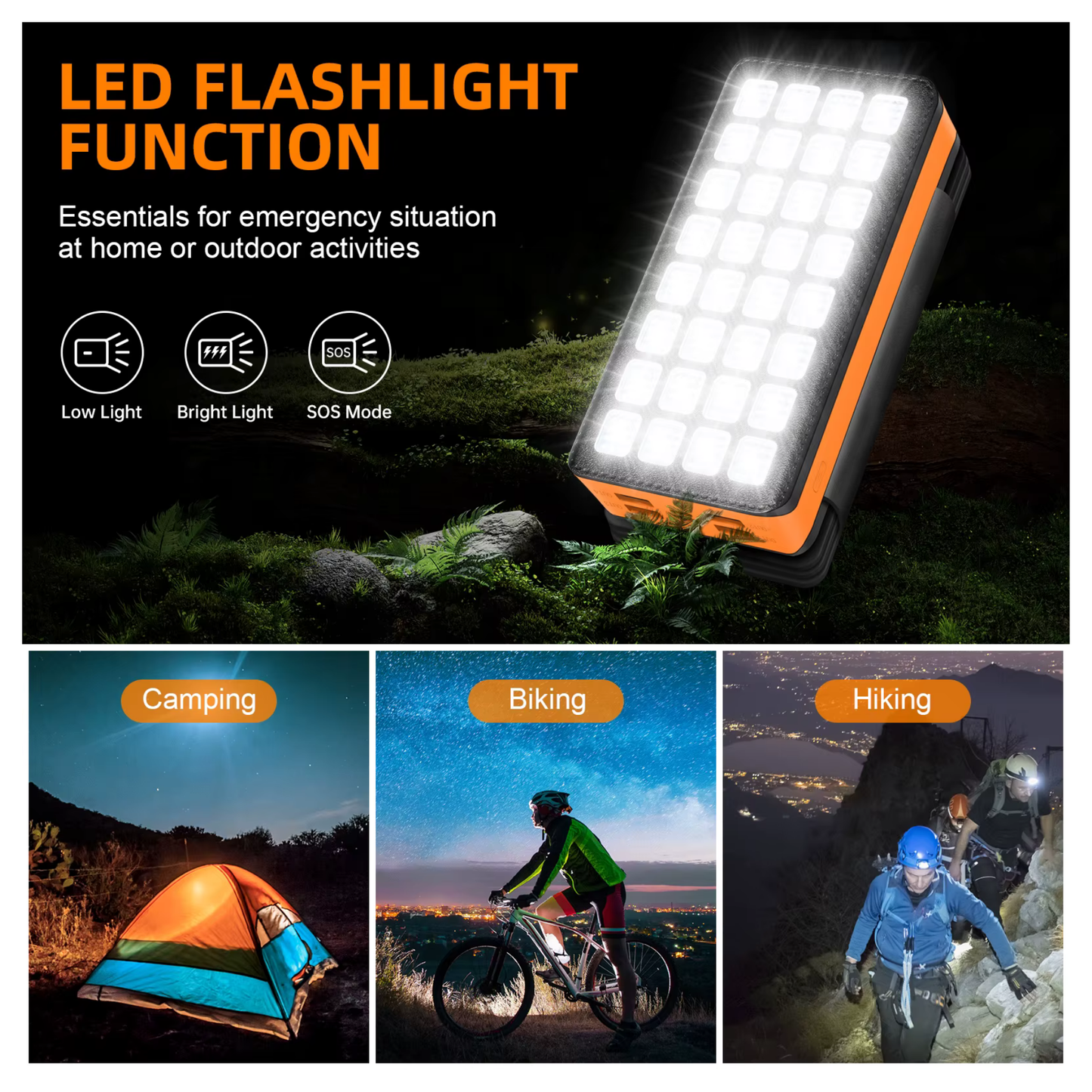 Solar USB Power Bank 30000mAh