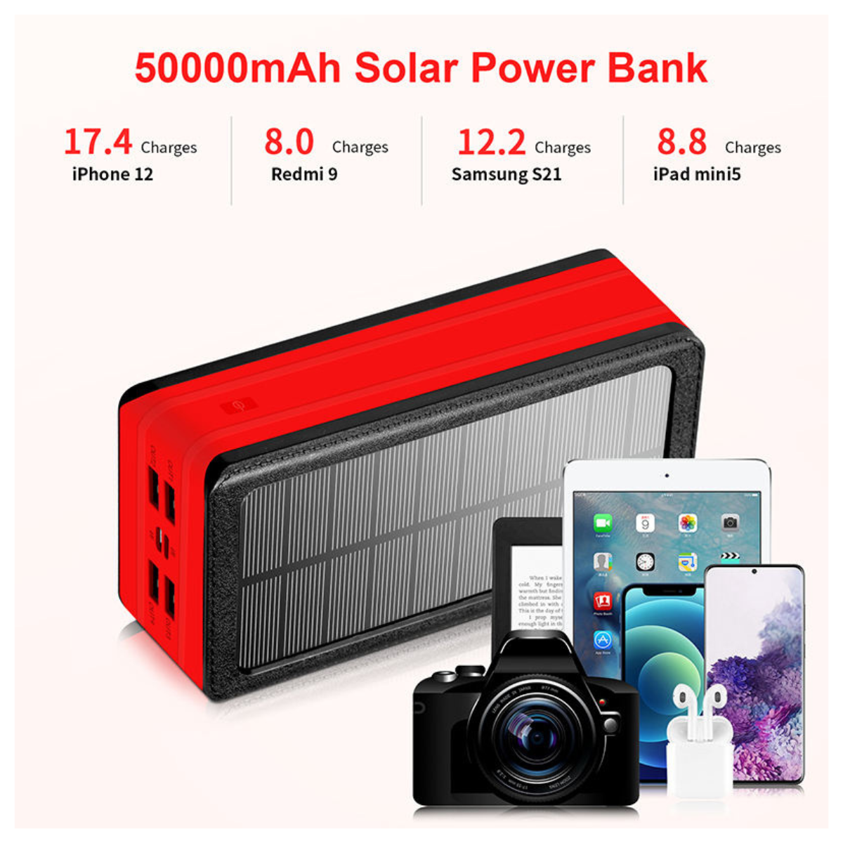 Chargeur solaire portatif 20000–50000mAh IP66