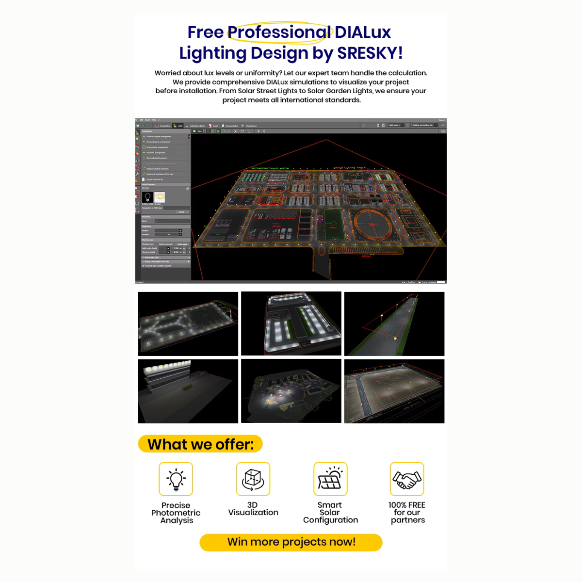 Éclairage paysager solaire à LED