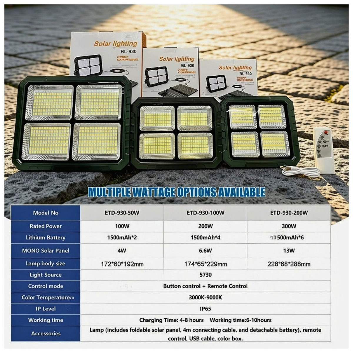 Projecteur solaire avec fonction power bank