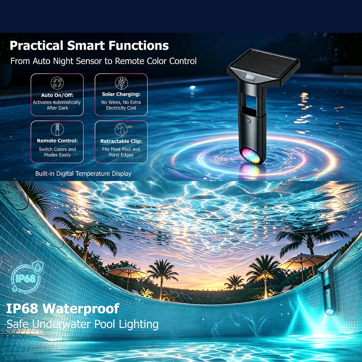 Solar RGB Pool Light