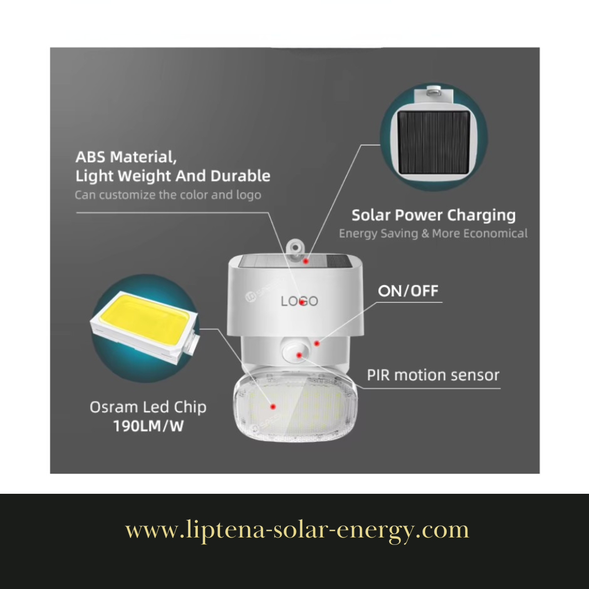 Lampe de sécurité solaire à LED