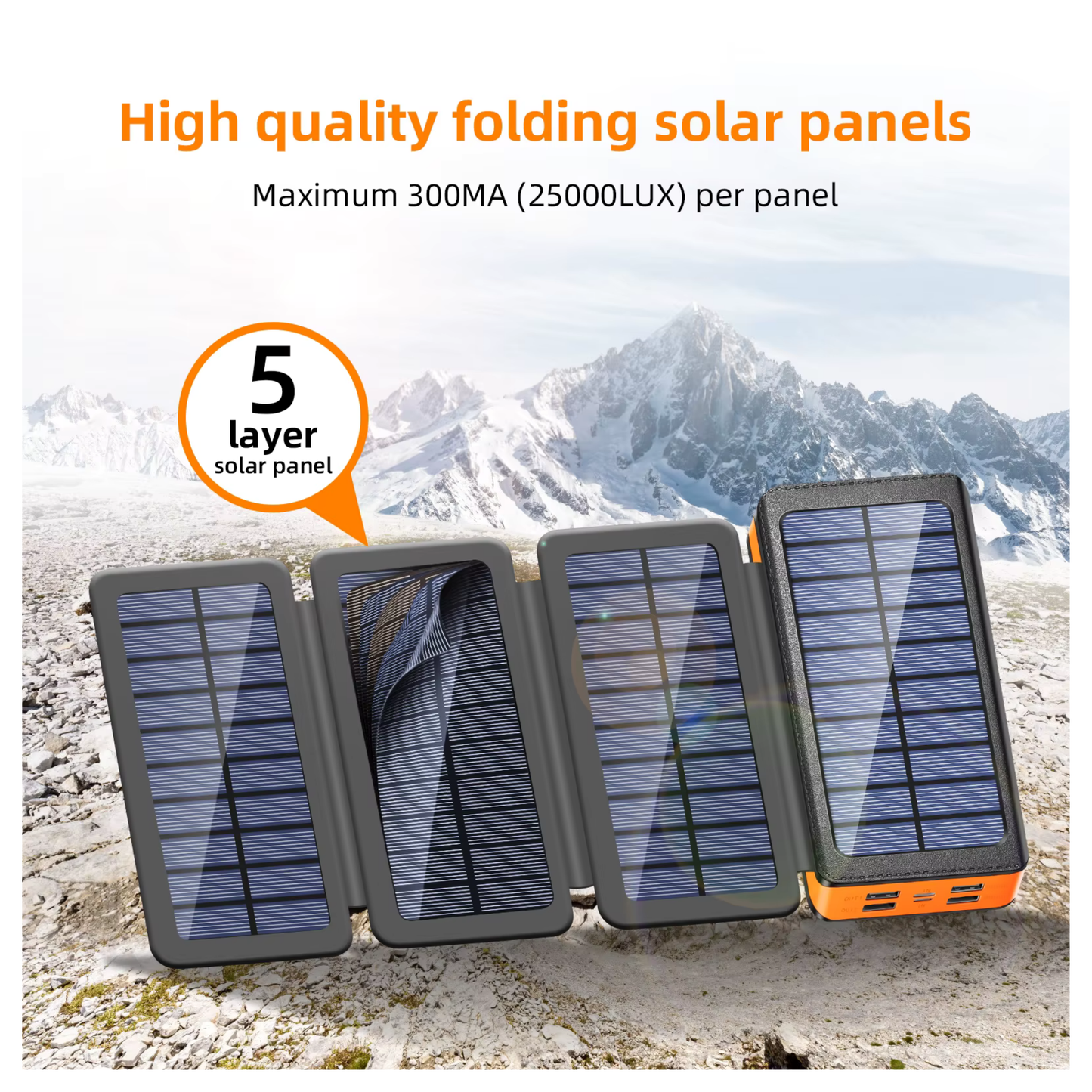 Solar USB Power Bank 30000mAh