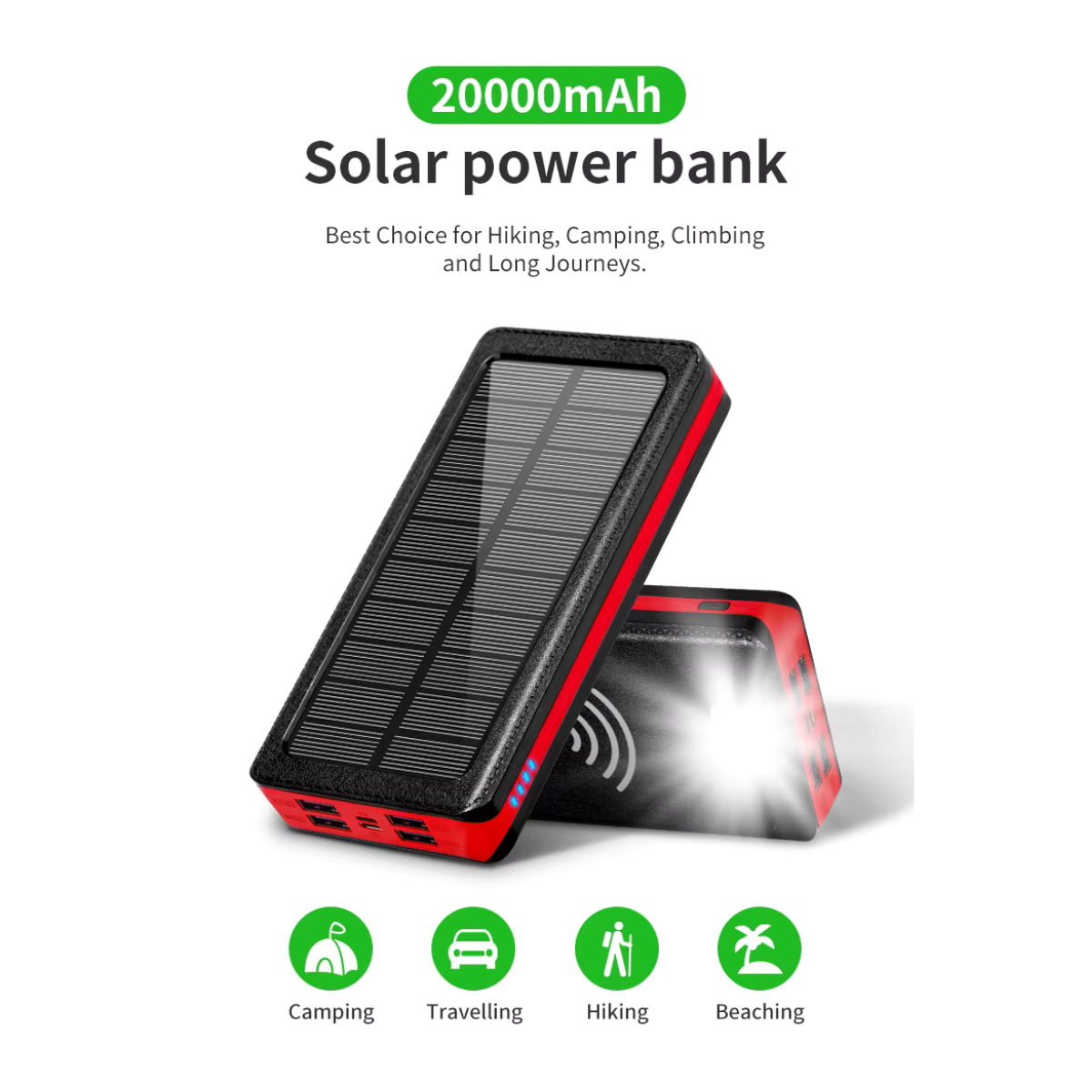 Chargeur solaire portatif 20000–50000mAh IP66