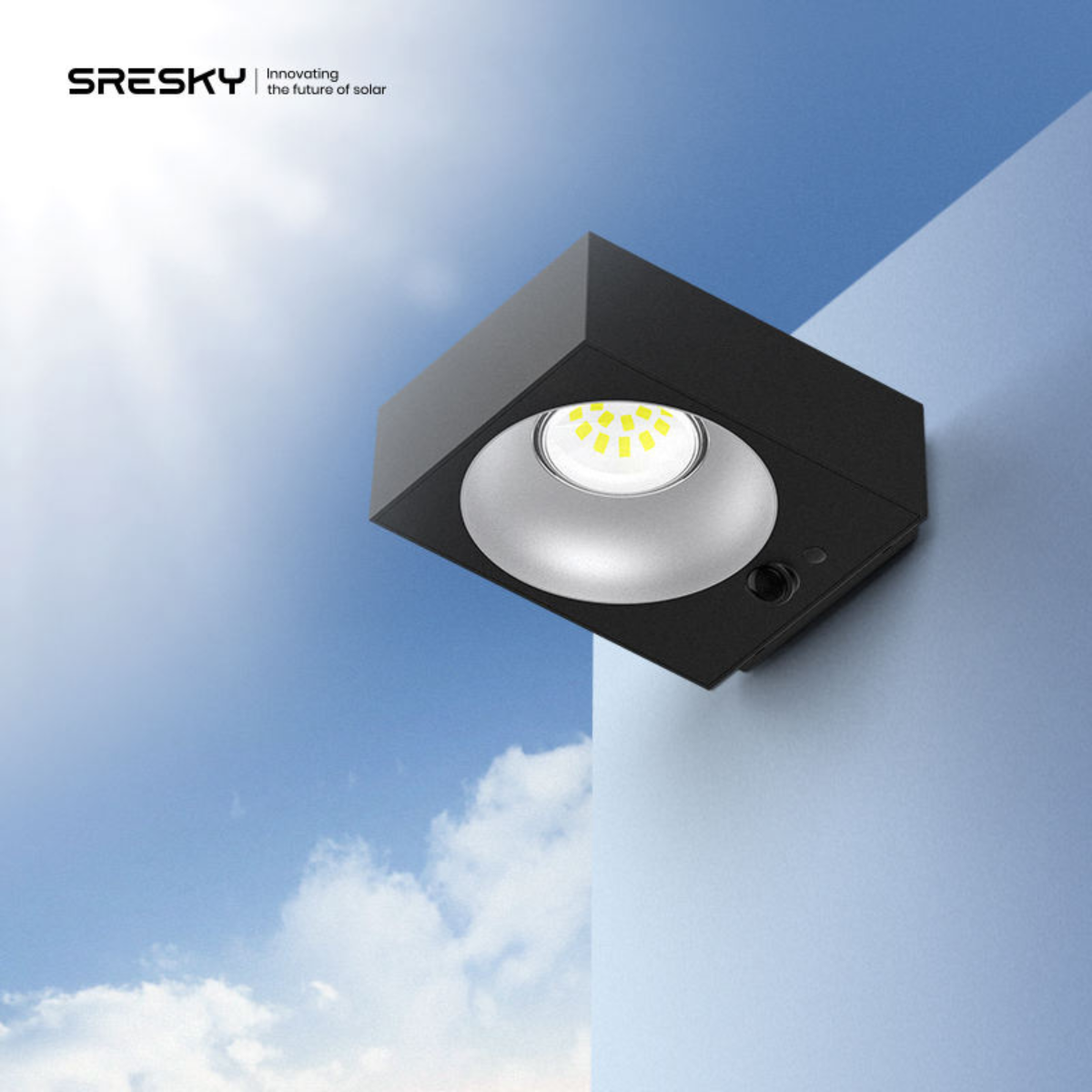 Mini solar wall sconce