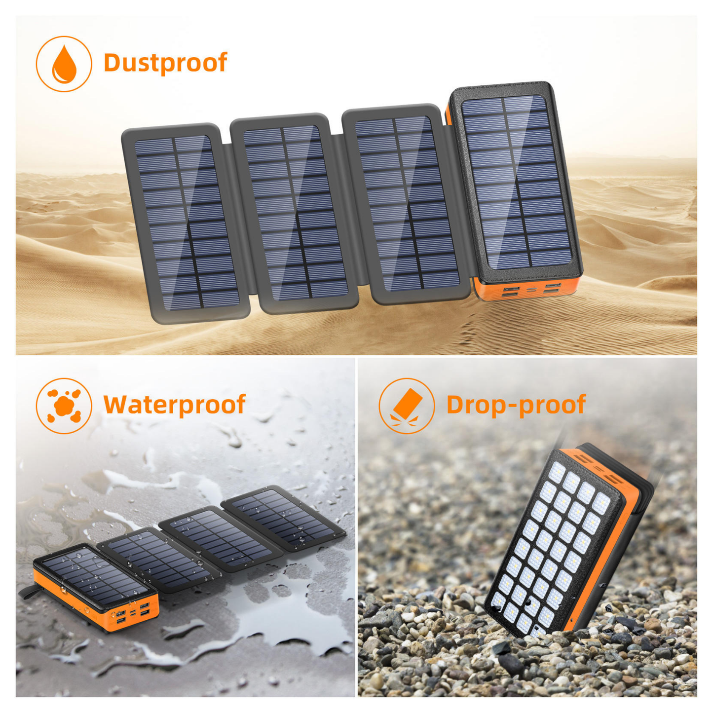 Solar USB Power Bank 30000mAh