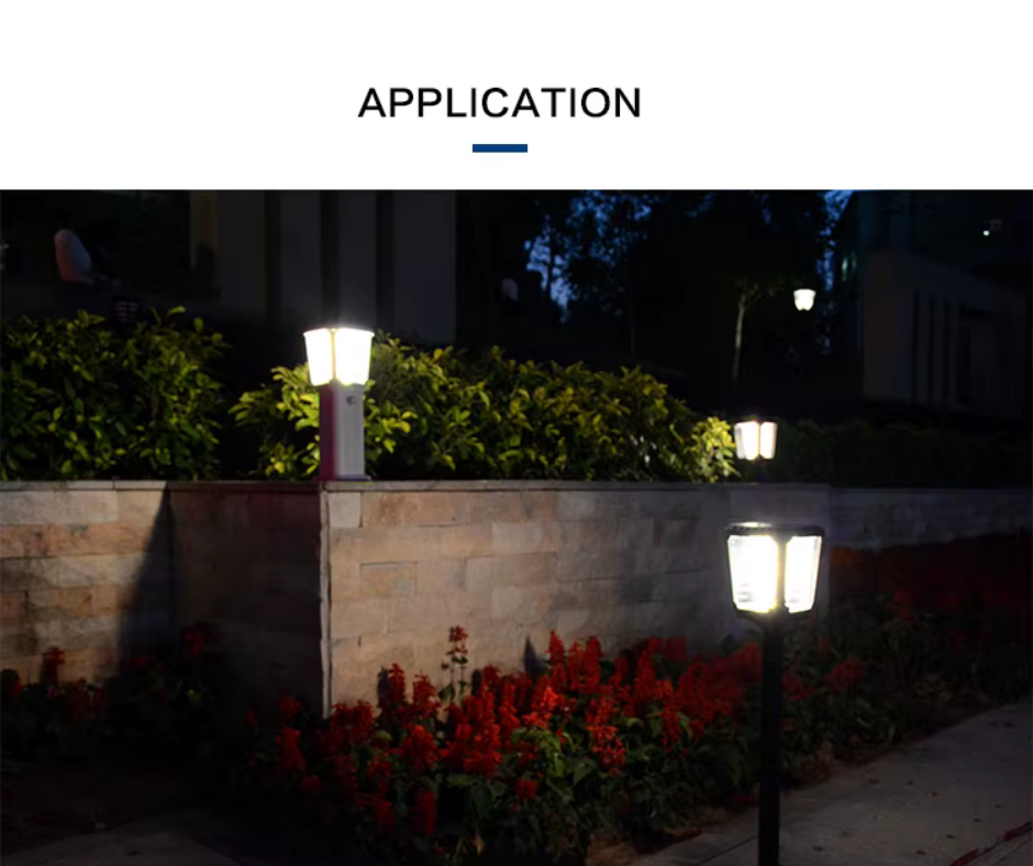 Lampe solaire LED pour poteau de jardin