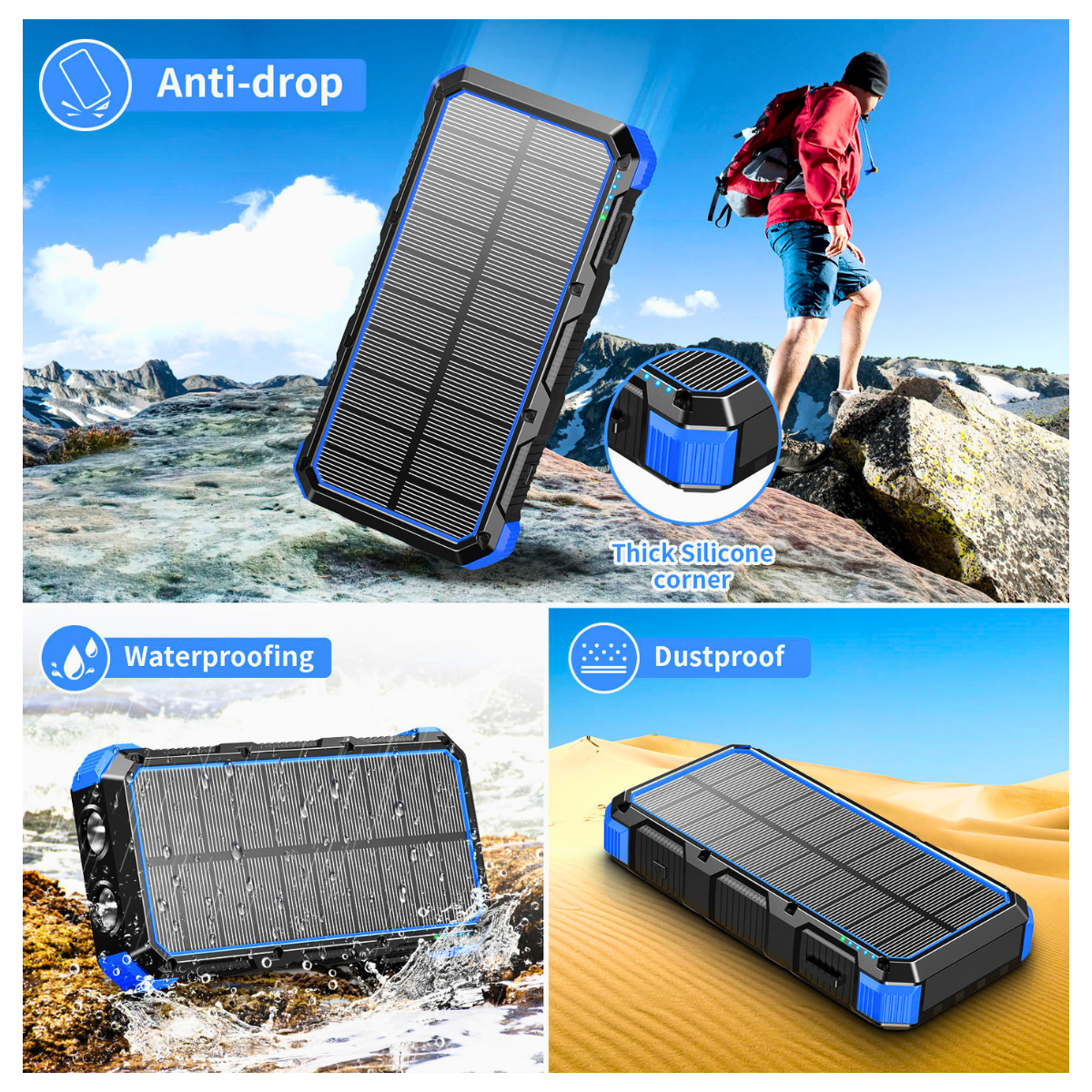 Solar USB Power Bank 36800mAh