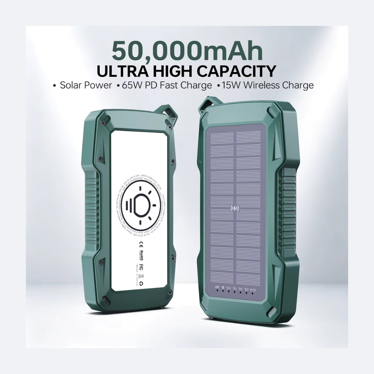 Solar USB Power Bank 50000mAh