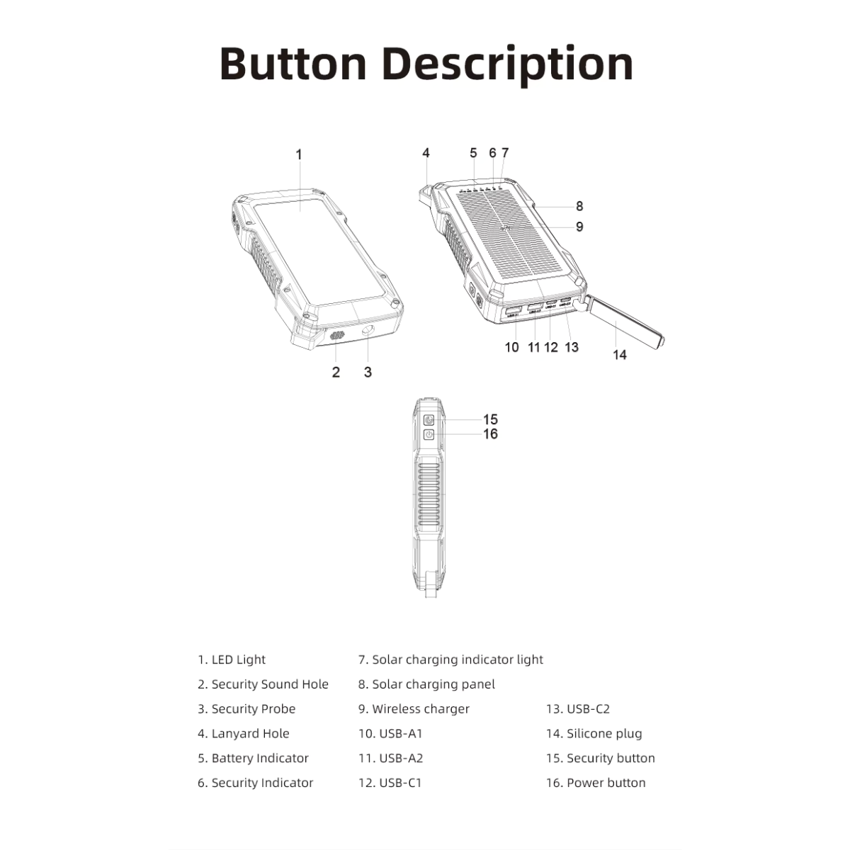 Solar USB Power Bank 50000mAh