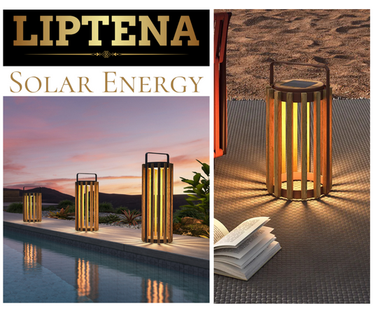 Lanterne LED Solaire en Teck 