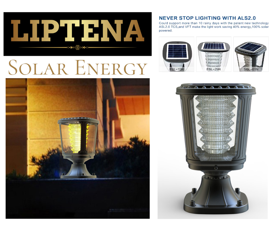 Lampe solaire LED pour poteau de jardin