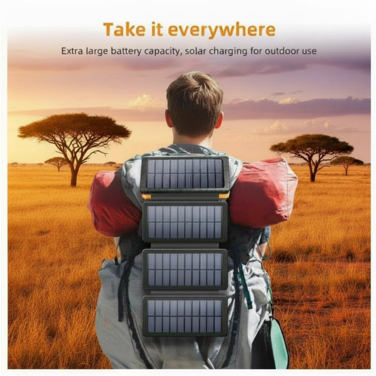 Banco de Energía USB Solar 30000mAh