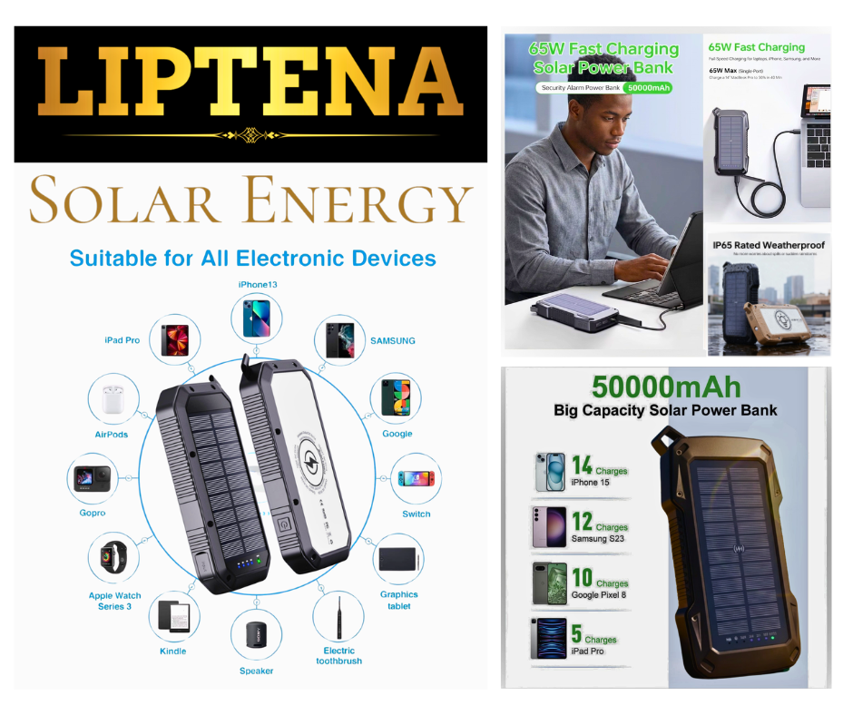 Solar USB Power Bank 50000mAh