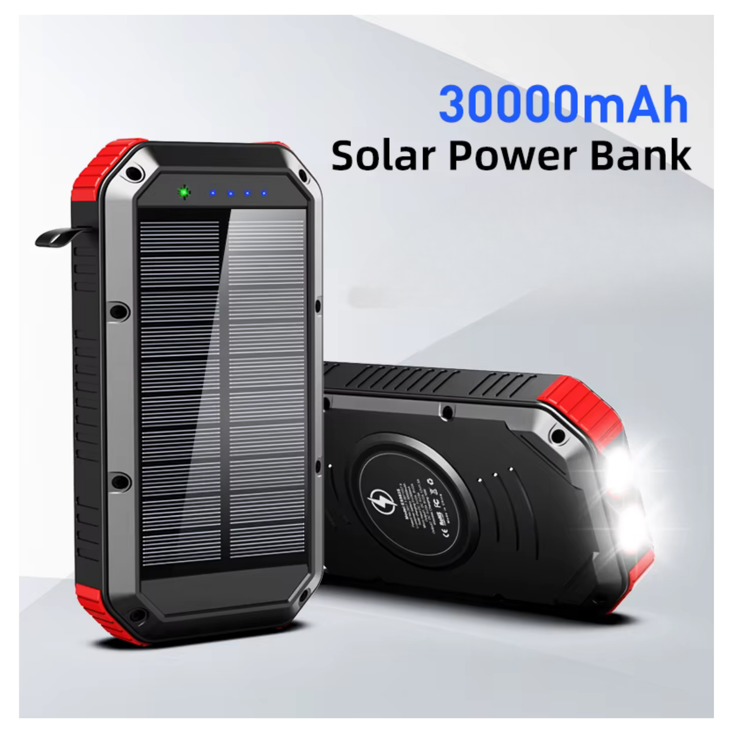 Solar Wireless Power Bank 30000 mAh