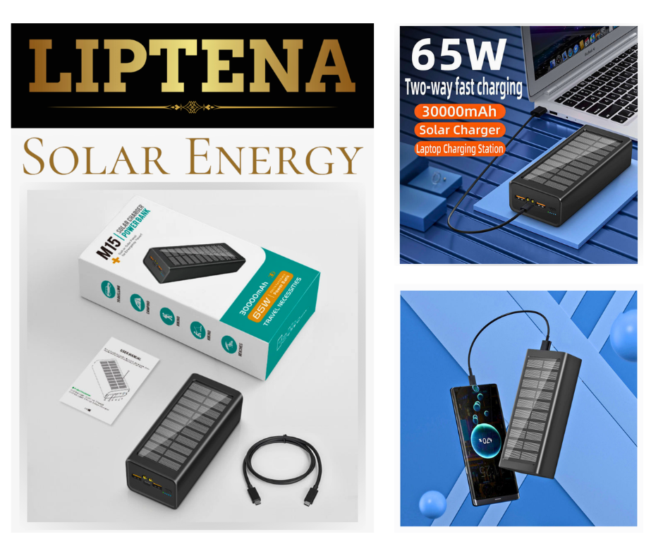 65W Solar USB Power Bank 50000mAh