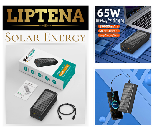 65W Solar USB Power Bank 50000mAh