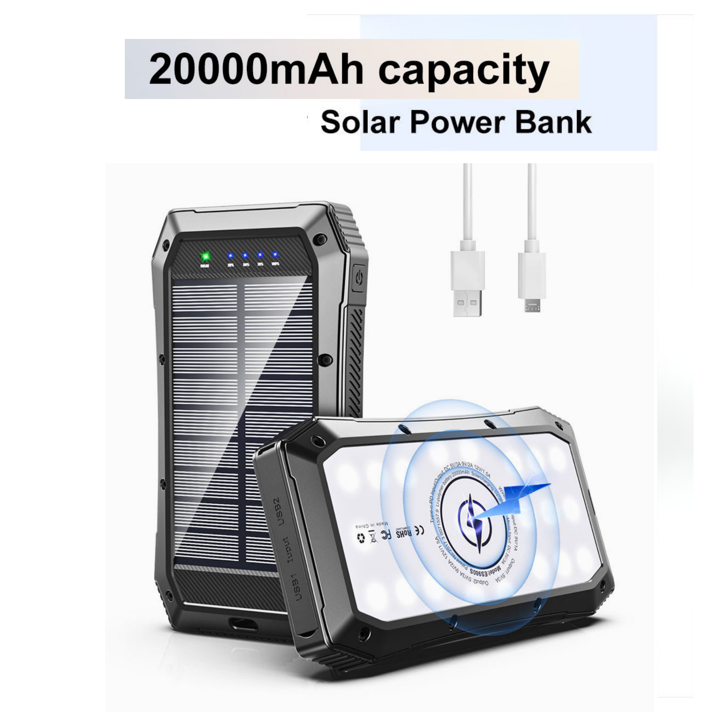 Solar USB Power Bank 20000mAh