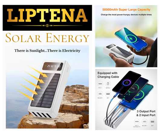 Solar USB Power Bank 50000mAh