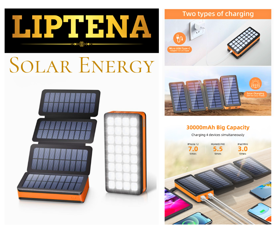 Banco de Energía USB Solar 30000mAh