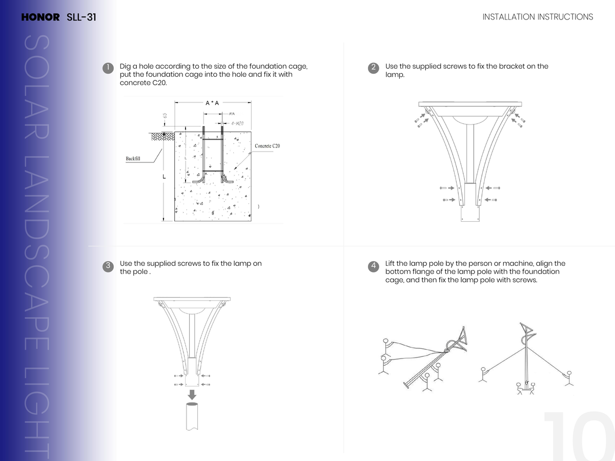Landscape solar streetlamp