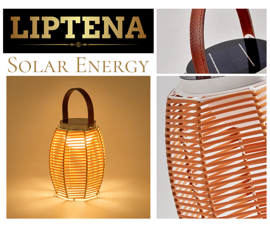 Lampe de Table Solaire en Rotin