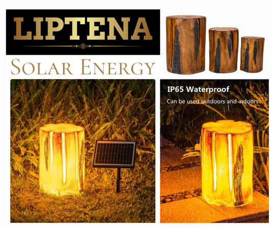 LIPTENA_SOLAR_ENERGY_Lampe solaire en souche d'arbre