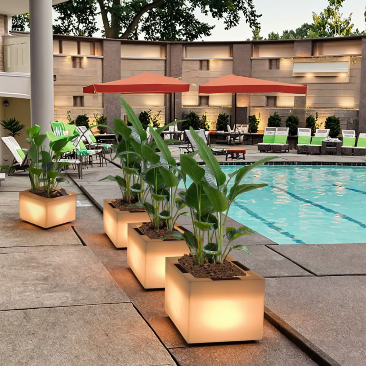 Solar LED Flower Pot