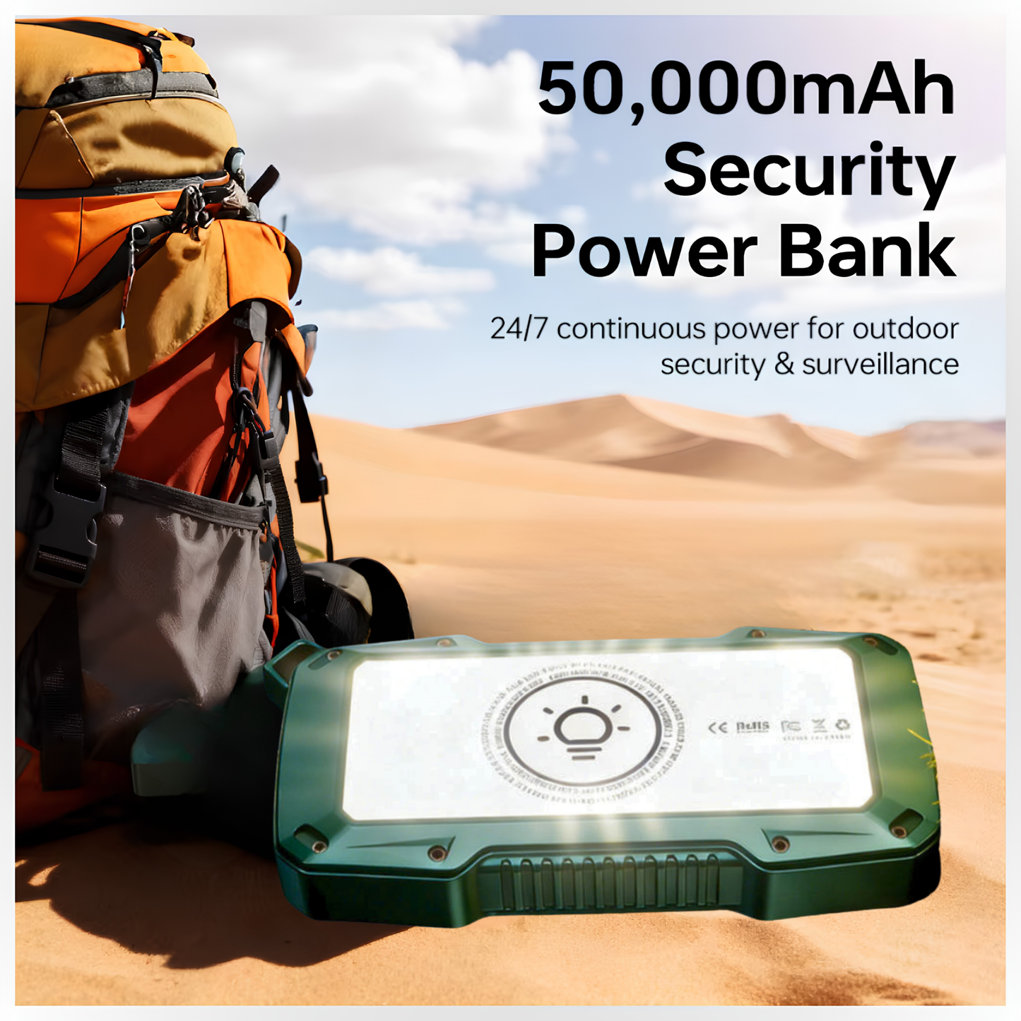 Banco de Energía Solar USB 50000mAh