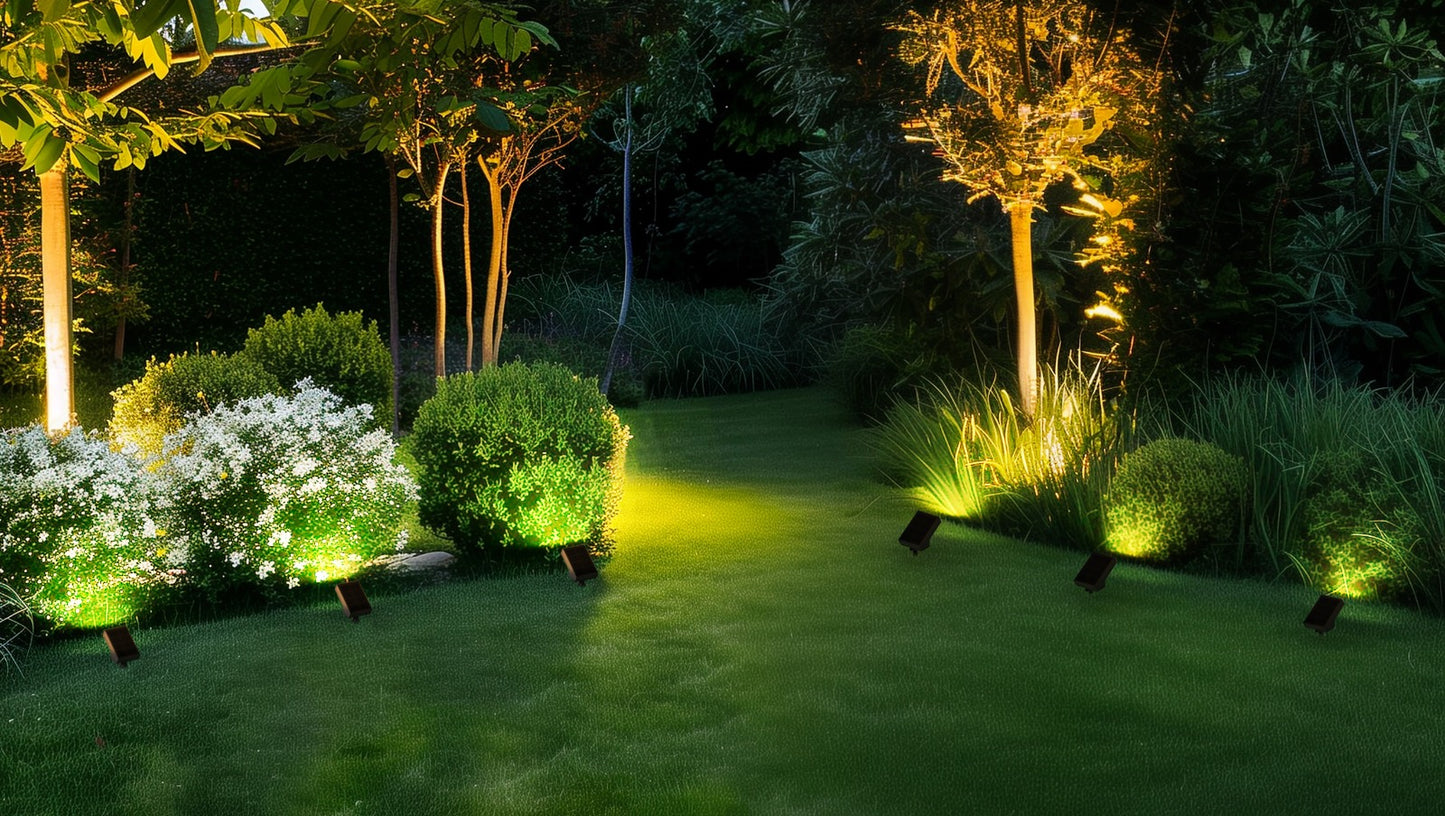 Solar LED garden spotlights