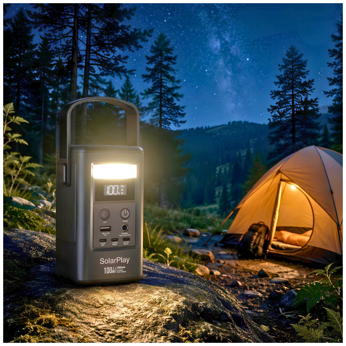 Station d'énergie solaire portable 100W